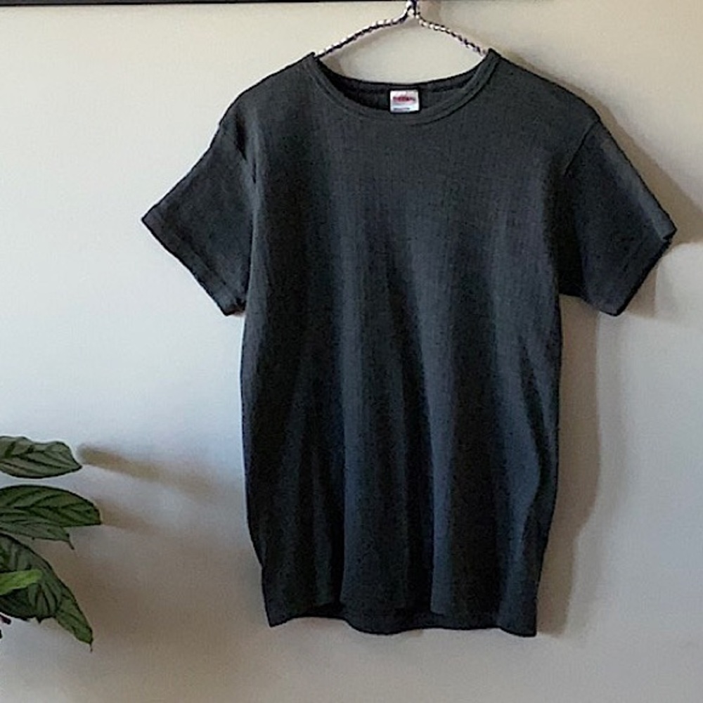 Soft Ribbed Grey Thermal Tee
